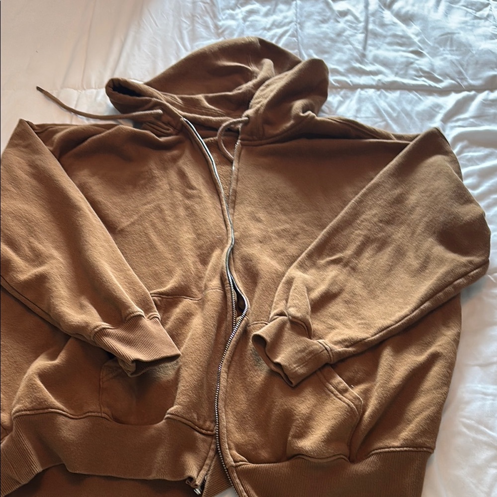 Brown Zip-Up Hoodie